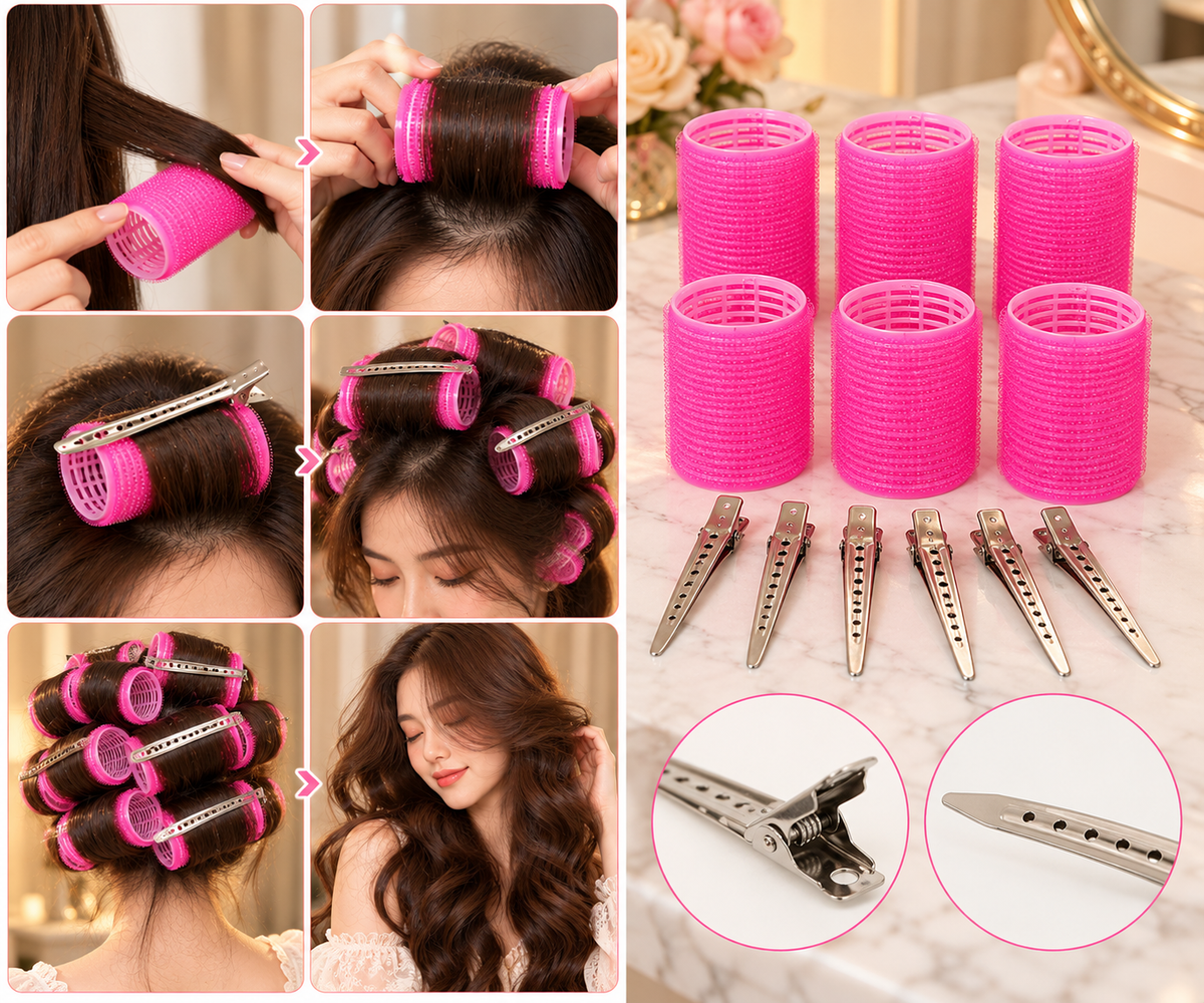 Effortless Curl Hair Rollers – 6 Pc Set