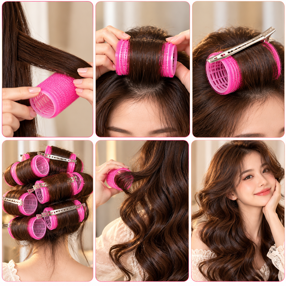 Effortless Curl Hair Rollers – 6 Pc Set
